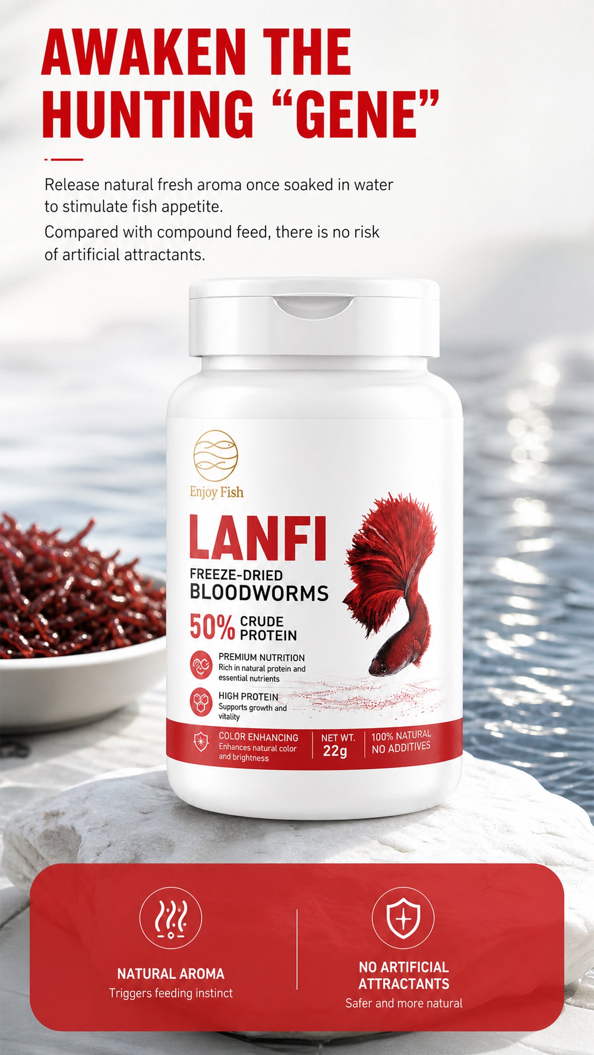 Freeze-Dried Bloodworms (50% Crude Protein) - Factory Direct & OEM Wholesale 2