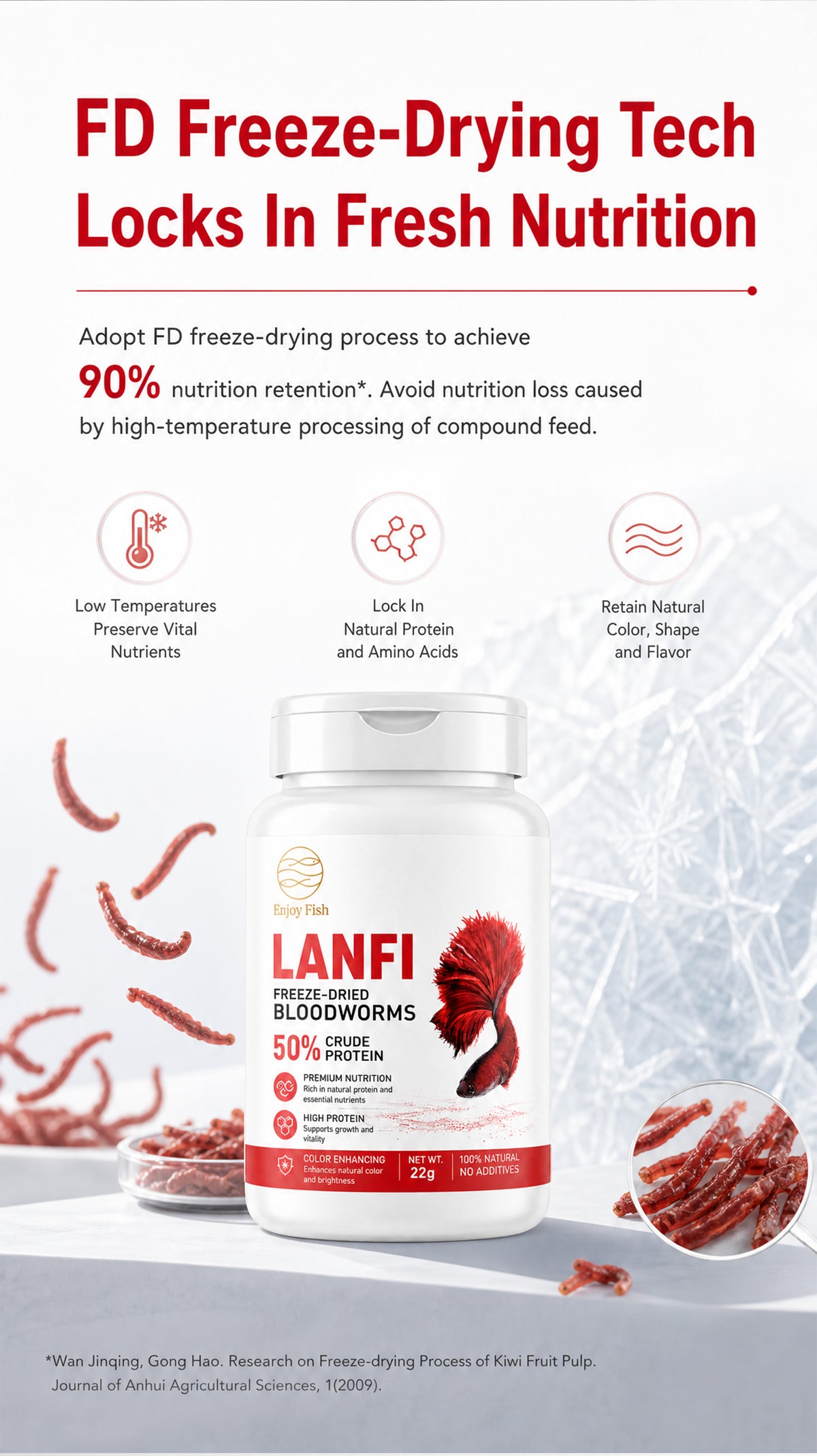 Freeze-Dried Bloodworms (50% Crude Protein) - Factory Direct & OEM Wholesale 3