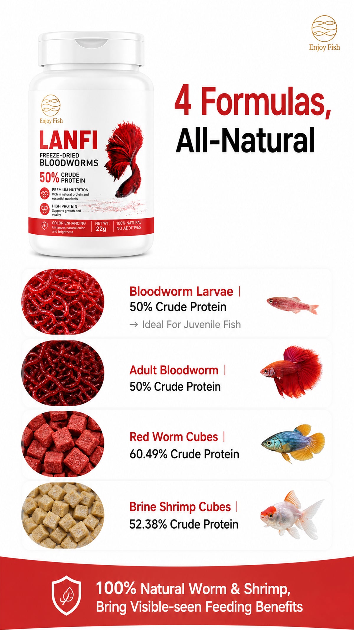 Freeze-Dried Bloodworms (50% Crude Protein) - Factory Direct & OEM Wholesale 5