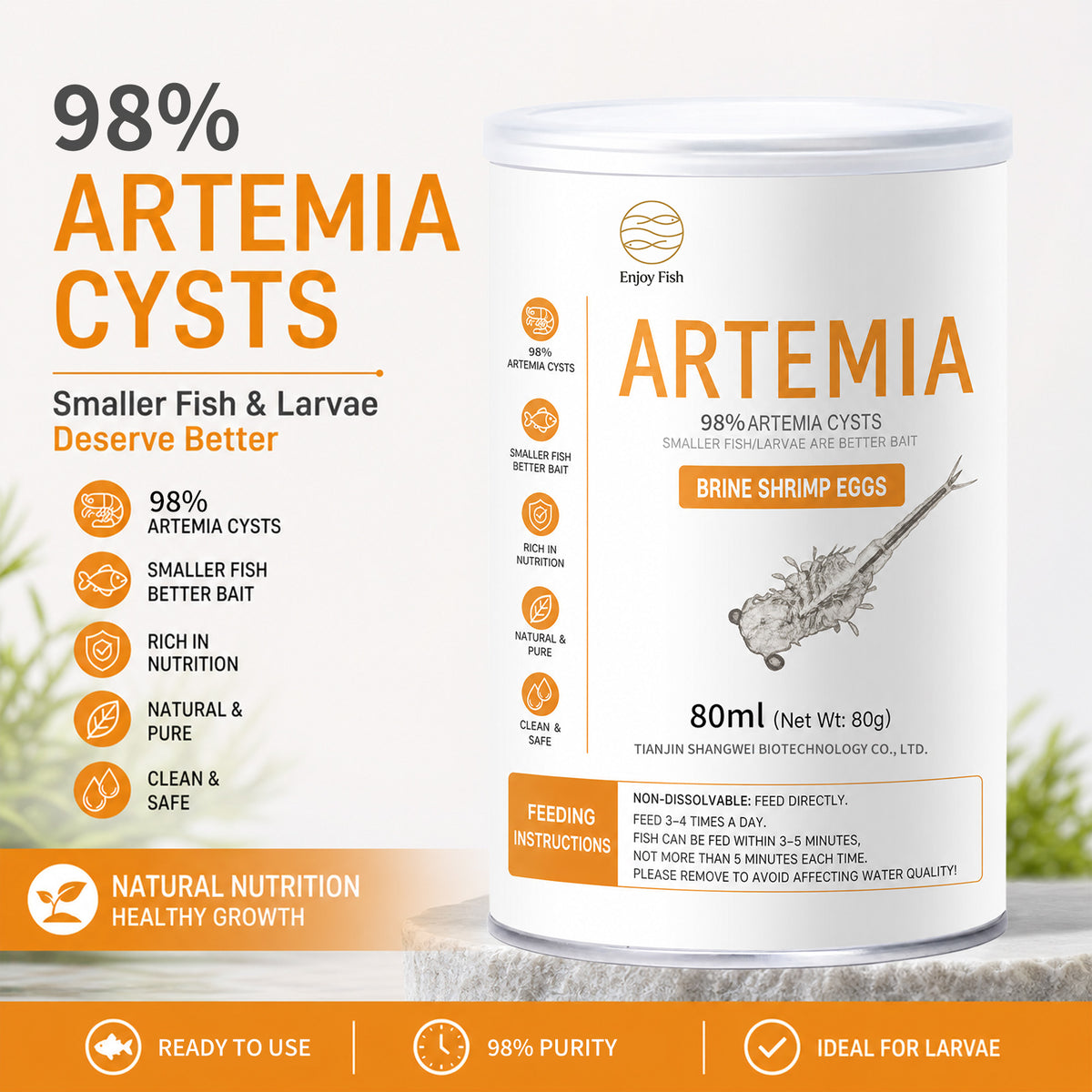 Decapsulated Artemia Cysts (98% Purity) - Factory Direct & OEM Wholesale 1