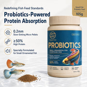 Probiotic Micro Fish Food Pellets (0.2mm Slow-Sinking, ≥50% High Protein) - High-Absorption Feed for Guppies & Small Fish | OEM Wholesale