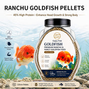 Ranchu Goldfish Pellets (45% High Protein, 1.5mm & 3.0mm Pellets, Multi-Size Jars 250g-1.25kg) - Fancy Goldfish Feed | OEM Wholesale
