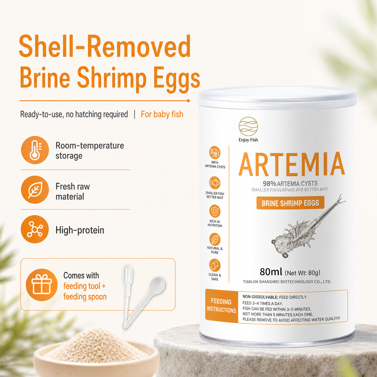 Decapsulated Artemia Cysts (98% Purity) - Factory Direct & OEM Wholesale 2