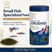 Specialized Small Fish Crushed Feed (0.2mm & 0.6mm Pellets, 85g to Bulk Packaging) - Astaxanthin Color Enhancing Micro Pellets for Guppies & Tetras | OEM Wholesale