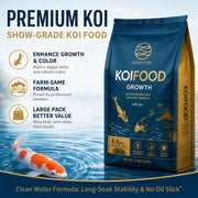 Premium Koi Growth & Color Food Pellets (3.0mm & 6.0mm Pellets, Small Packs & 2.5kg Bulk Bag) - High-Nutrient Feed with Scoop | OEM Wholesale