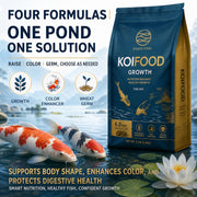 Premium Koi Growth & Color Food Pellets (3.0mm & 6.0mm Pellets, Small Packs & 2.5kg Bulk Bag) - High-Nutrient Feed with Scoop | OEM Wholesale