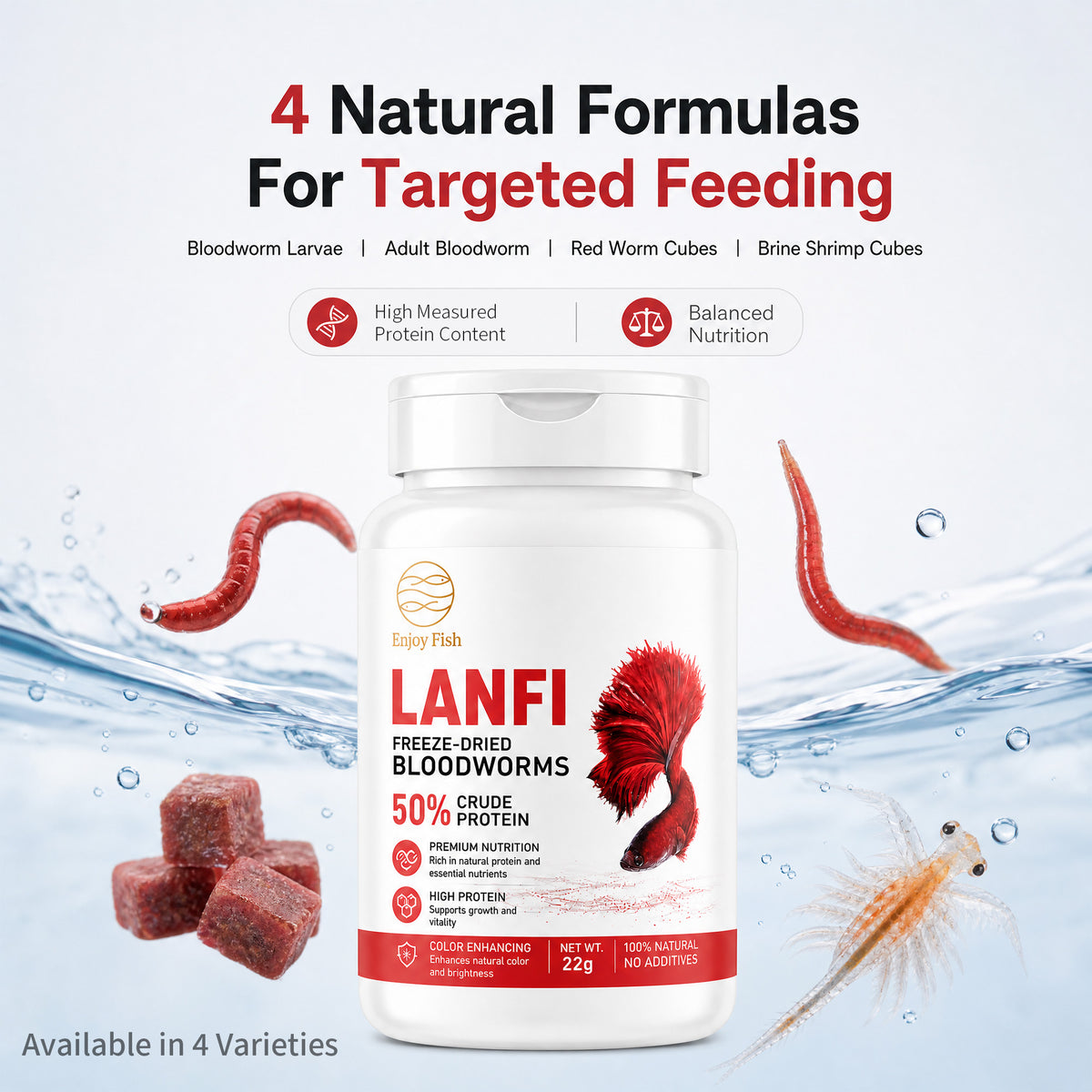 Freeze-Dried Bloodworms (50% Crude Protein) - Factory Direct & OEM Wholesale